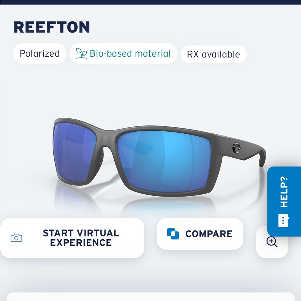 Costa Reefton Polarized Glasses - Black Frame with Blue Lenses
